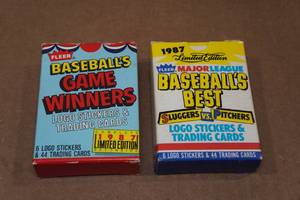 lot 135 image: 1987 Fleer Baseball Logo Stickers & Cards