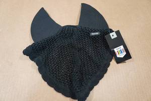lot 158 image: Horze Supreme Silent Crochet Ear Bonnet - Black - Pony