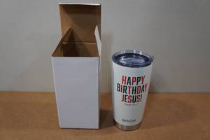 lot 172 image: Kerusso 20oz Tumbler - Happy Birthday Jesus