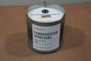 lot 189 image: Anchored Northwest Farmhouse Streusel Wood Wick Candle