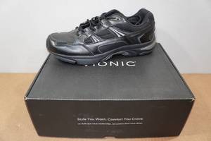 lot 251 image: Vionic 23MWalk Mens Black Leather Orthotic Sneakers -Size 11.5