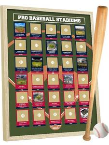 lot 20 image: Pro Baseball Stadiums Scratch Off Print