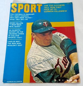 lot 8 image: Harmon Killebrew Signed Sport Magazine Cover - Minnesota Twins Baseball