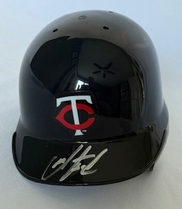 lot 21 image: Miguel Sano Signed Mini Helmet Minnesota Twins Baseball