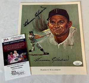 lot 39 image: Harmon Killebrew Signed With JSA COA 1970 Vanguard Minnesota Twins Baseball Photo