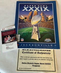 lot 40 image: Deion Branch Signed Super Bowl XXXIX Program With JSA COA