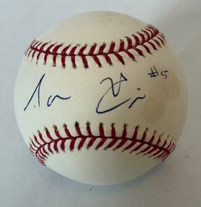 lot 87 image: Aaron Hicks Signed OMLB Selig Rawlings Baseball Minnesota Twins
