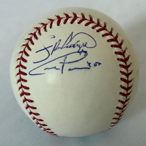 lot 113 image: Carl Pavano and Francisco Liriano Signed Baseball Rawlings OMLB Selig Minnesota Twins