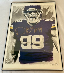 lot 77 image: Danielle Hunter Signed Minnesota Vikings Football Print