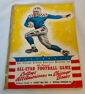 lot 7A image: 1941 8th Annual All-Star Football Game Program Chicago Bears vs. College All-Americans at Soldiers Field - Vintage