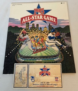 lot 16A image: 1985 MLB All Star Game Official Program and Ticket Stub