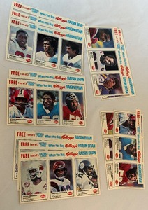 lot 124 image: 1982 Football Kelloggs Raisin Bran Football Card Lot