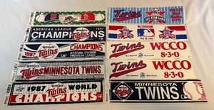 lot 129 image: (10) Minnesota Twins World Series and All-Star Game Bumper Stickers