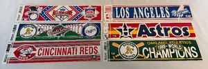 lot 130 image: (6) MLB Baseball Bumper Stickers - Astros, Dodgers, As World Series, 1988 World Series, 1989 All-Star Game