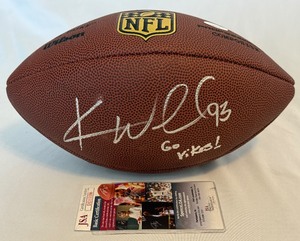 lot 136 image: Kevin Williams Signed The Duke Wilson Official NFL Football With JSA COA and Case - Minnesota Vikings