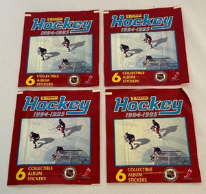 lot 107 image: (4) 1994-1995 Panini Hockey Collectible Album Sticker Packs