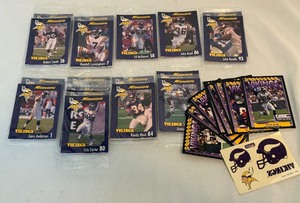 lot 110 image: Large Lot Minnesota Vikings Burger King Card Packs and 1999 Crime Prevention Cards