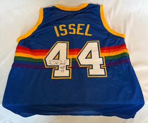 lot 90 image: Dan Issel Signed Denver Nuggets Basketball Jersey With JSA COA Size XL