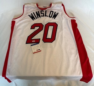 lot 100 image: Justice Winslow Signed Miami Heat Basketball Jersey With PSA COA Size XL