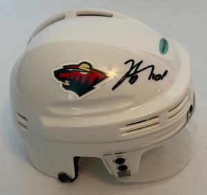 lot 27A image: Marian Gaborik Signed Minnesota Wild Mini Hockey Helmet With Upper Deck COA