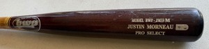 lot 3A image: Justin Morneau Game Used Broken Bat with MLB COA From April 19, 2009 BWP-JM33 Pro Select Minnesota Twins Baseball