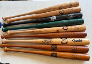 lot 65A image: (9) Minnesota Twins Stadium Giveaway Bats - (2) Cuddyer, (2) Hones, Kelly, Pierzynski, Coomer, Cordova