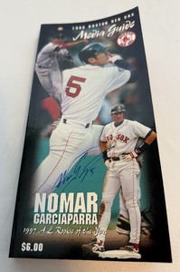 lot 66A image: Nomar Garciapara Signed 1998 Boston Red Sox Media Guide