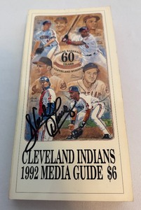 lot 68A image: Sandy Alomar Signed 1992 Cleveland Indians Media Guide