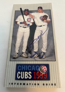 lot 69A image: Kerry Wood Signed 1999 Chicago Cubs Media Guide