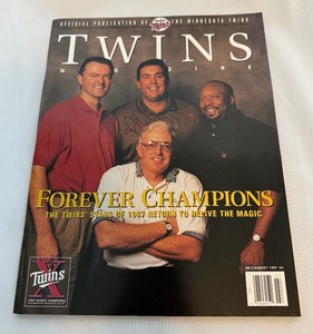 lot 74A image: Kent Hrbek Signed 1997 Minnesota Twins Magazine