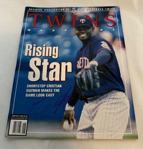 lot 78A image: Christian Guzman Sifned 2000 Minnesota Twins Baseball Magazine