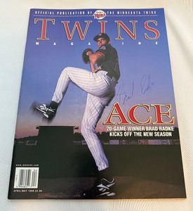 lot 84A image: Brad Radke Signed 1998 Minnesota Twins Baseball Magazine