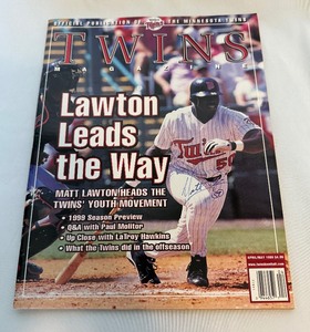 lot 85A image: Matt Lawton Signed 1999 Minnesota Twins Baseball Magazine