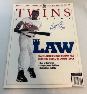 lot 89A image: Matt Lawton Signed 2000 Minnesota Twins Baseball Magazine