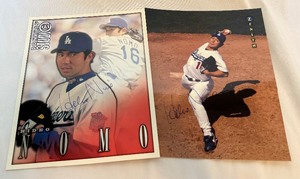 lot 90A image: (2) Hideo Nomi Signed Zenith and Studio Oversized Baseball Cards  Photos