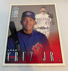 lot 91A image: Jose Cruz Jr. Signed 1998 Donruss Studio Card Photo