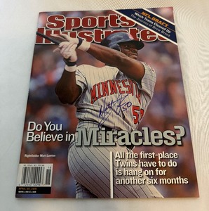 lot 93A image: Matt Lawton Signed 2001 Minnesota Twins Baseball Magazine