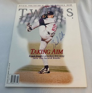 lot 94A image: Brad Radke Signed 1997 Minnesota Twins Baseball Magazine