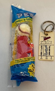 lot 97A image: Minnesota Twins Vintage Pez Dispenser and 1984 The New Wave Key Chain