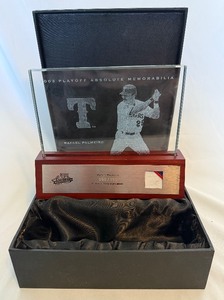 lot 99A image: Rafael Palmeiro 150 2003 Absolute Memorabilia Game-Worn Jersey Relic and Plaque