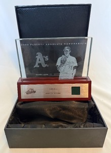 lot 100A image: Barry Zito 150 2003 Absolute Memorabilia Game-Worn Jersey Relic and Plaque