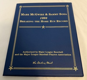 lot 123A image: Mark McGwire and Sammy Sosa 1998 Breaking The Home Run Record Book With Gold Cards