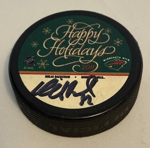 lot 124A image: Nicklas Backstrom Signed Minnesota Wild Hockey Puck