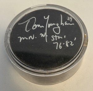 lot 125A image: Tom Younghans Signed Minnesota North Stars Hockey Puck