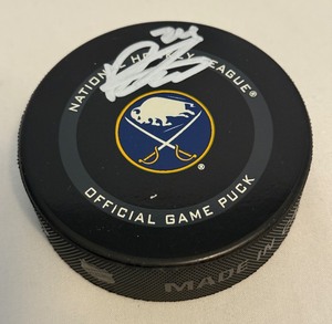 lot 132A image: Dylan Cozen Signed Buffalo Sabres Official NHL Game Puck With COA