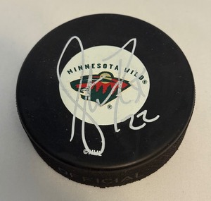 lot 133A image: Stacy Roest Signed Minnesota Wild Hockey Puck
