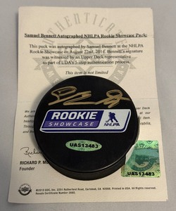 lot 137A image: Samuel Bennet Signed Rookie Showcase Hockey Puck With COA