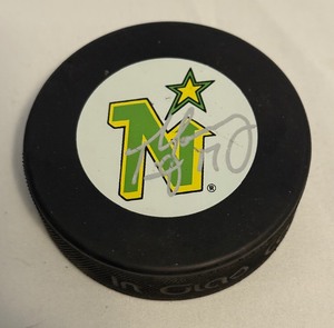 lot 138A image: Tom Young Signed Minnesota North Stars Hockey Puck