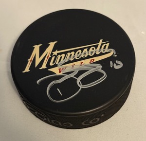 lot 143A image: Devin Setoguchi Signed Minnesota Wild Hockey Puck