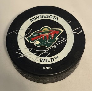 lot 146A image: Brad Bombardir Signed Minnesota Wild Hockey Puck